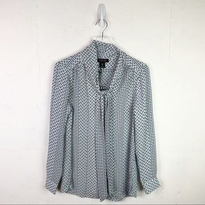 Rachel Zoe Geometric Print Button Top